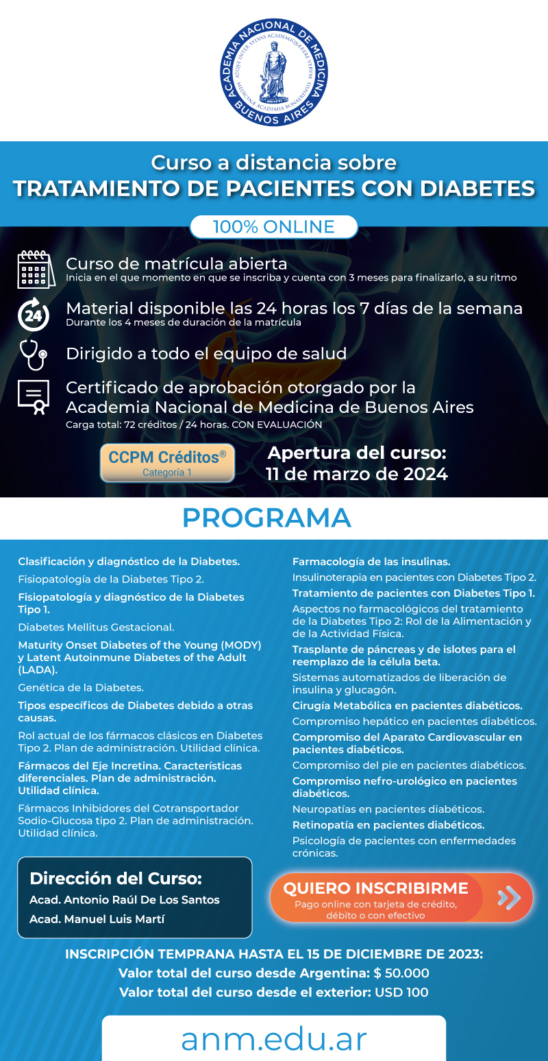 Curso a distancia sobre Tratamiento de pacientes con Diabetes