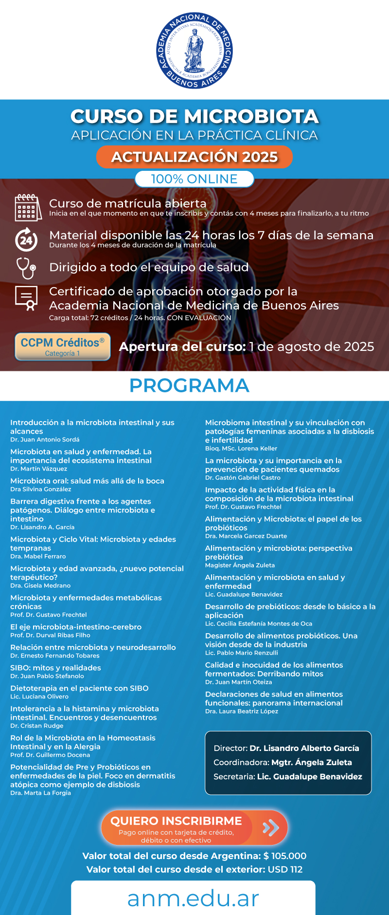 Actualización 2025 🔸 CURSO DE MICROBIOTA 💻 100% online y asincrónico
