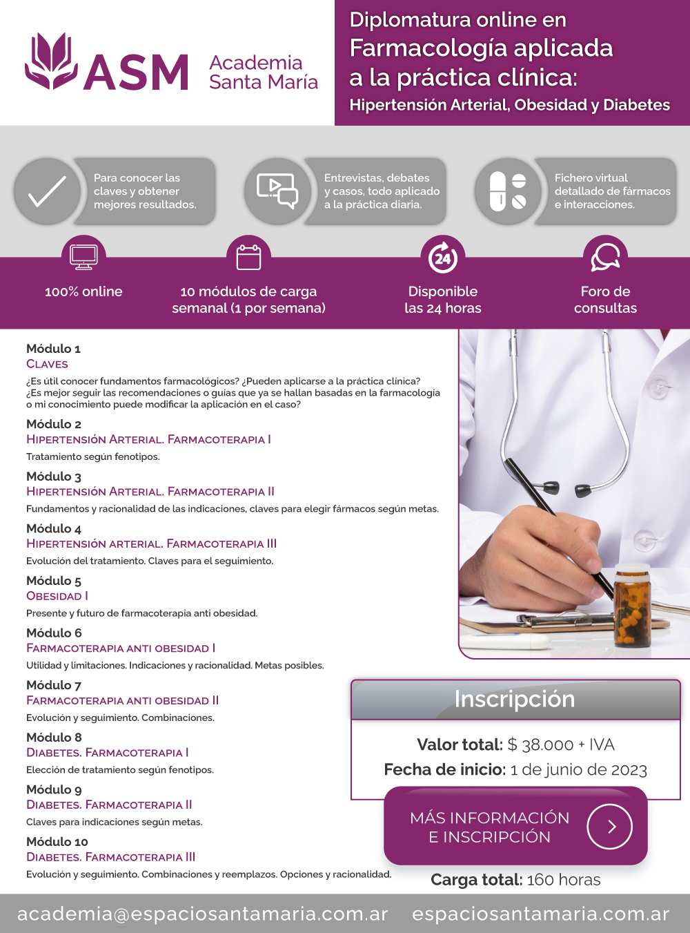 Diplomatura en Farmacología aplicada a la práctica clínica: HTA, Obesidad y DBT