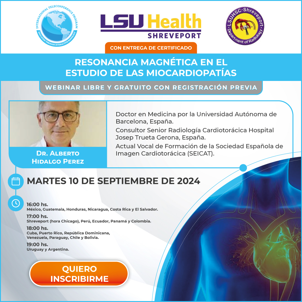 Webinar sobre Resonancia Magnética en el estudio de las miocardiopatías